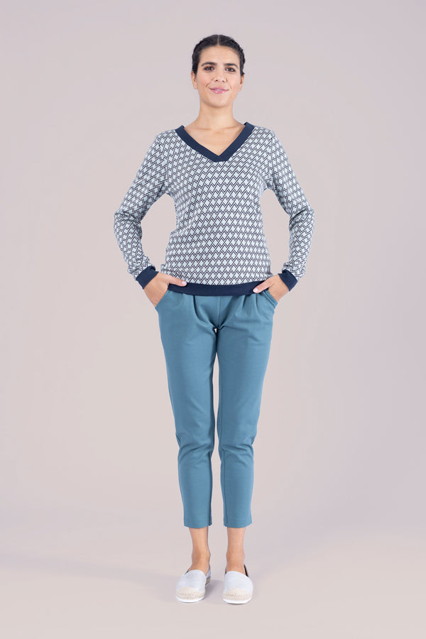 Pullover Lena Wave Box Ocean Blue