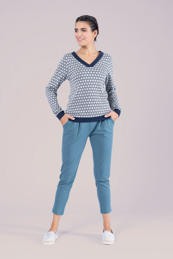 Pullover Lena Wave Box Ocean Blue