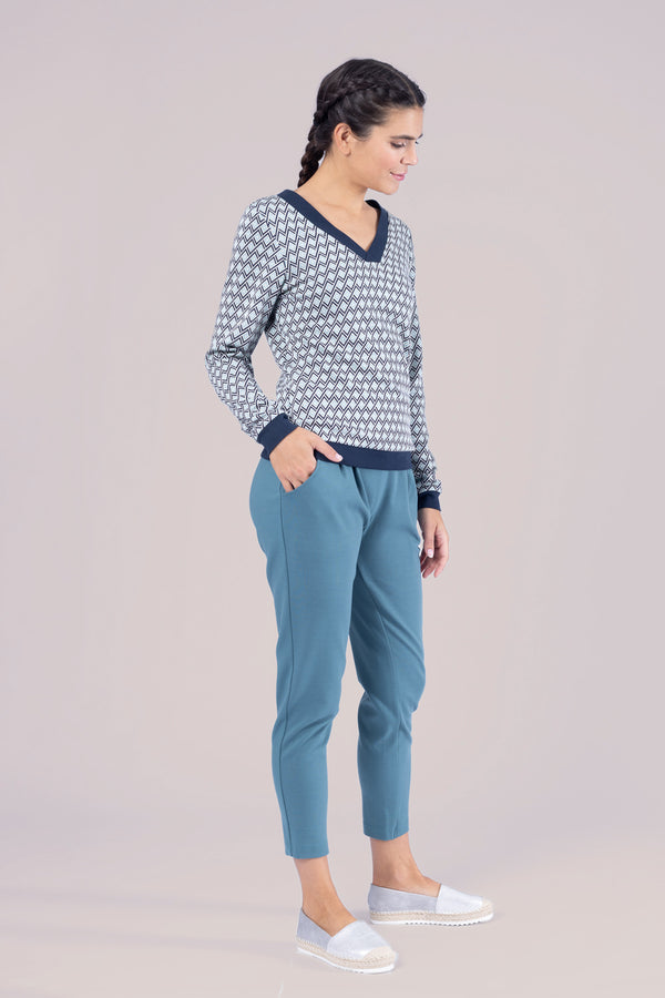 Pullover Lena Wave Box Ocean Blue