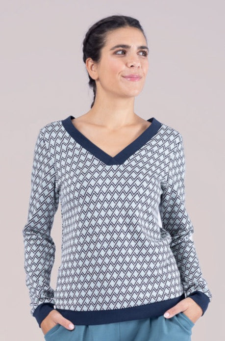 Pullover Lena Wave Box Ocean Blue