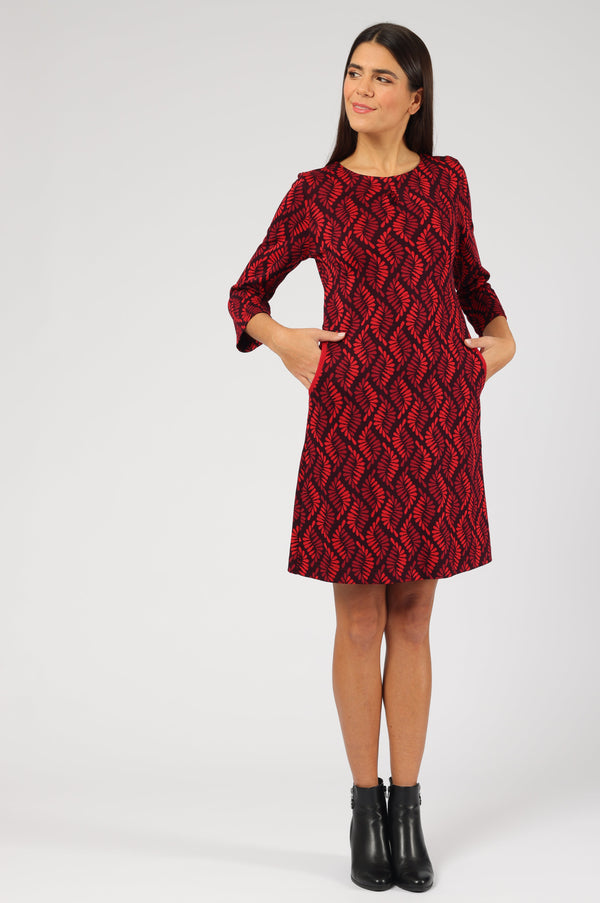 Kleid Beth Leafy Serpentine Red