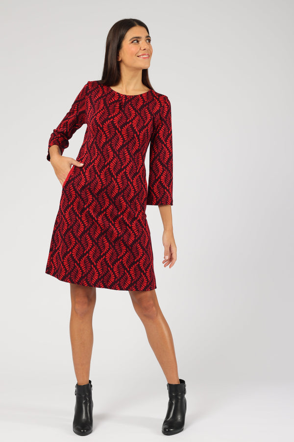 Kleid Beth Leafy Serpentine Red