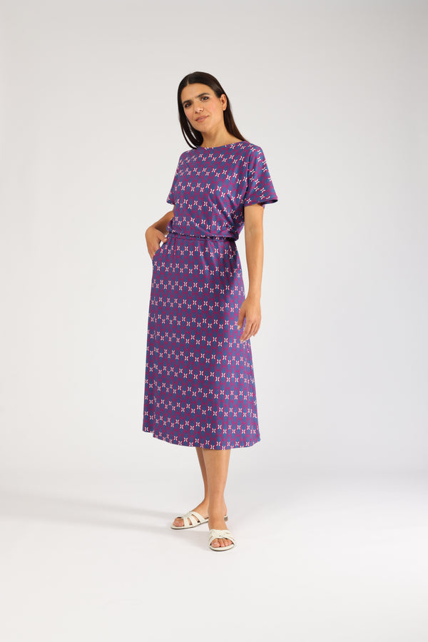 Kleid May Palm Leaf Soft Berry