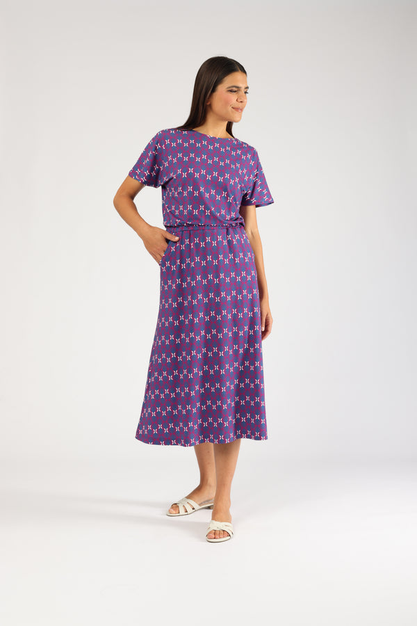 Kleid May Palm Leaf Soft Berry