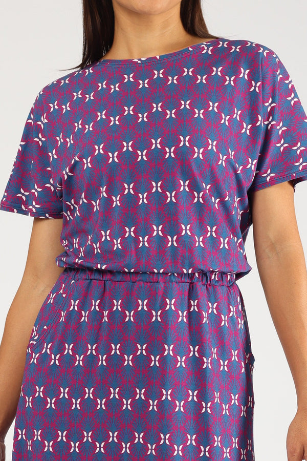 Kleid May Palm Leaf Soft Berry