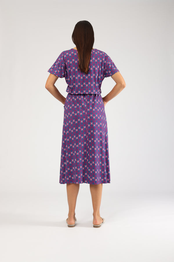 Kleid May Palm Leaf Soft Berry