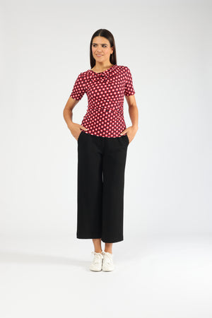 Top Scarlett Wave Dots Poppy Red