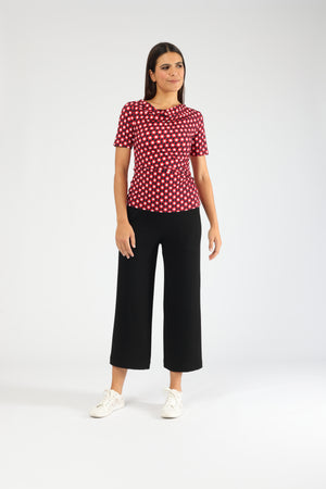 Top Scarlett Wave Dots Poppy Red