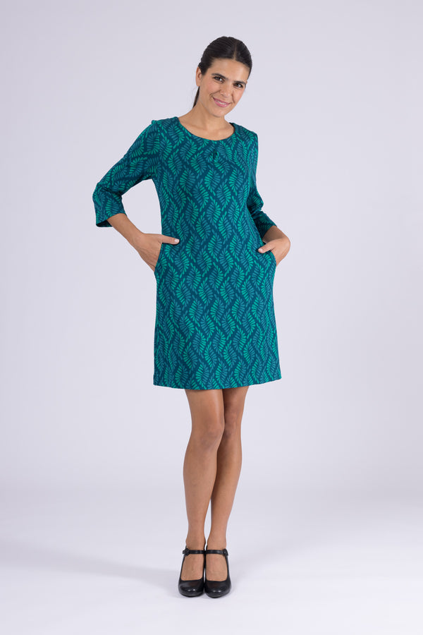 Kleid Beth Leafy Serpentine Smaragd