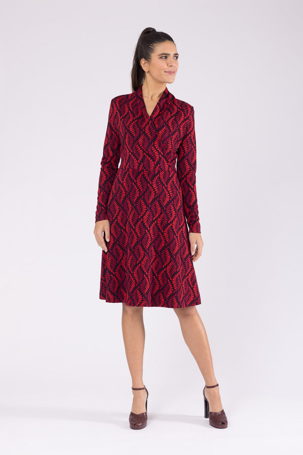 Kleid Debbie Leafy Serpentine Red