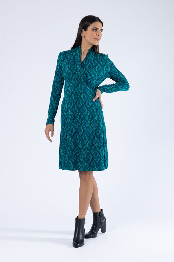 Kleid Debbie Leafy Serpentine Smaragd