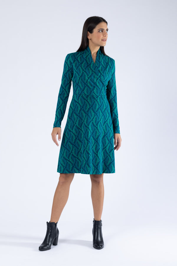 Kleid Debbie Leafy Serpentine Smaragd