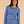 Top Natalie Light Blue – Oberteil am Model, Nahaufnahme der Vorderansicht