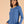 Top Vionna Light Blue – Oberteil am Model, Nahaufnahme der Vorderansicht