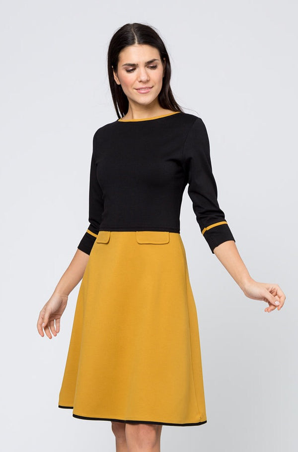 Kleid »Doreen« Black Yellow