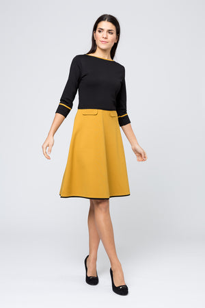 Dress »Doreen« Black Yellow