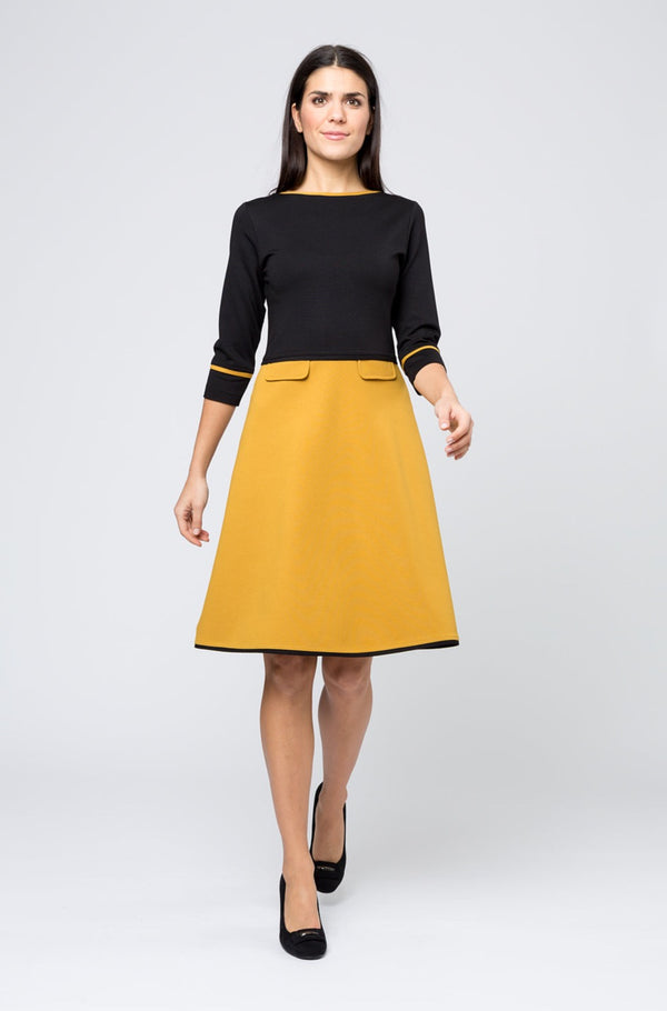 Dress »Doreen« Black Yellow