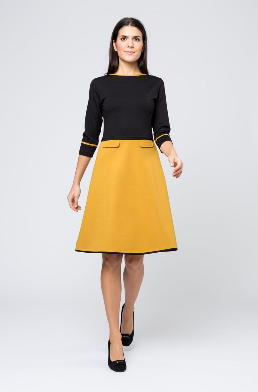 Kleid »Doreen« Black Yellow